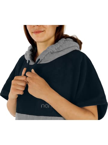 normani Damen Badeponcho in Navy/Grau