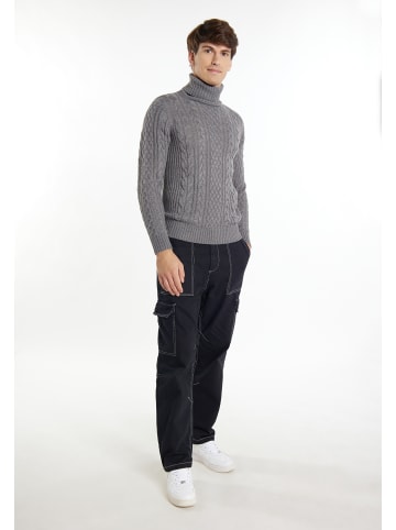 MO Pullover Mit Zopfstrick in Grau Melange