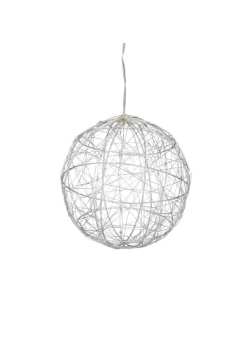 relaxdays LED Dekokugel in Silber - Ø 25 cm