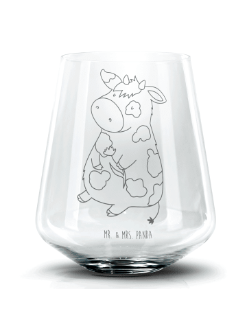 Mr. & Mrs. Panda Blümchentail Glas Kuh ohne Spruch in Transparent