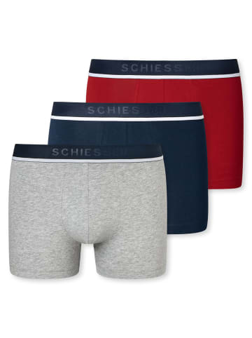 Schiesser Boxershort 3er Pack in Rot/Blau/Grau