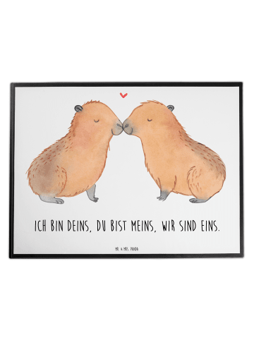 Mr. & Mrs. Panda Schreibunterlage Capybara Liebe mit Spruch in Weiß