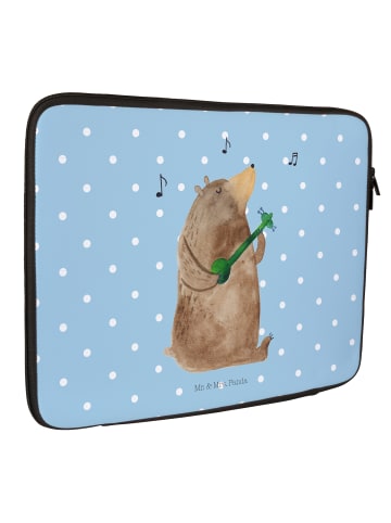 Mr. & Mrs. Panda Laptop Tasche Bär Lied ohne Spruch in Blau Pastell