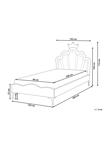 Beliani Kinderbett RUBIAN in Violett/Schwarz - (W) 103 x (H) 115 x (L) 209 cm