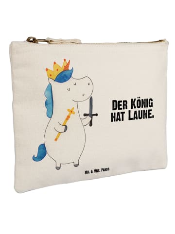 Mr. & Mrs. Panda Schminktasche Einhorn König mit Schwert mit Spruch in Weiß