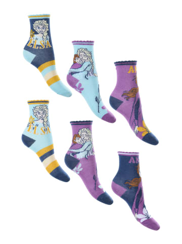 Disney Frozen 6er-Set: Socken Strümpfe in Mehrfarbig