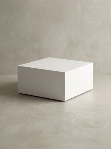 KADIMA DESIGN Couchtisch MONOBLOC 60x30x60 cm Hochglanz mit Marmor Optik Weiß in Grau