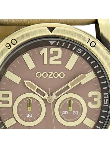 Oozoo Analog-Armbanduhr Oozoo Timepieces beige extra groß (ca. 47mm)