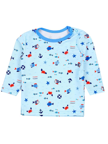 Aquarti Baby Jungen Bade-Set Zweiteiliger Badeanzug T-Shirt Hose in hellblau
