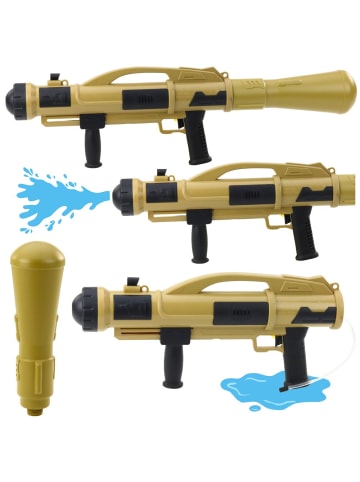 LEAN TOYS Bazooka Wasserwaffenpistole mit Pumpe 73 cm Beige 1100 ml