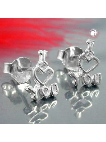 Gallay Ohrstecker Ohrring 9x7mm I LOVE YOU Silber 925 in silber