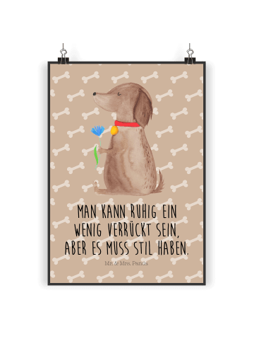 Mr. & Mrs. Panda Kunstdruck Hund Blume mit Spruch in Hundeglück