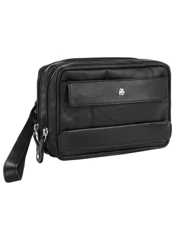 Szuna Handgelenktasche echt Leder in schwarz