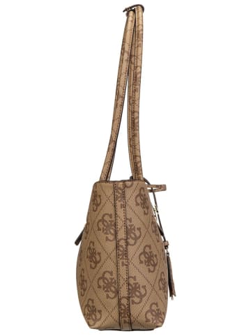 Guess Shopper Janie Logo Girlfriend Carryall in Latte Logo