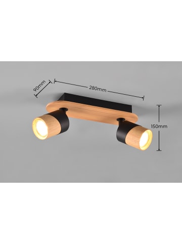 Trio Leuchten Strahler ARUNI in holzfarbig / schwarz matt