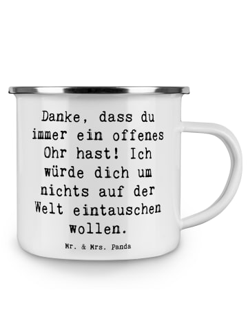 Mr. & Mrs. Panda Emaille Tasse Spruch Freund fürs Leben mit Spruch in Weiß