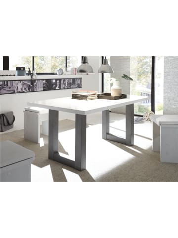 58 aufm Kessel ESSTISCH ausziehbar Eila 3 140 x 90 x 75 Esszimmertisch Graphit/Weiß Matt Lack