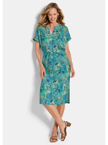 GOLDNER Viskosekleid mit floralem Muster in salbei / gemustert