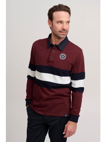 FQ1924 Langarm-Poloshirt FQMikkael 21900103-ME Modisches Langarmshirt mit Streifen-Muster in Rot