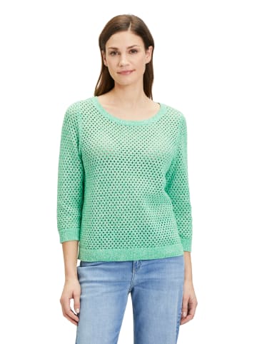 CARTOON Strickpullover mit Rippbündchen in Green/White