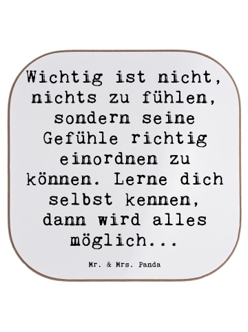 Mr. & Mrs. Panda Untersetzer Spruch Emotionen ausdrücken Weishei... in Weiß