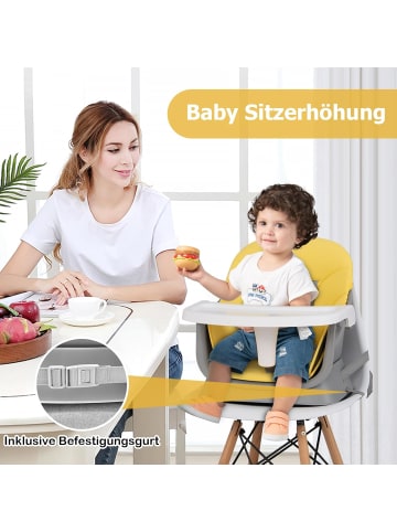 COSTWAY 6-in-1 Babyhochstuhl in Gelb