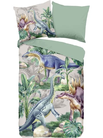 Good Morning Renforcé Kinder-Wendebettwäsche in grün