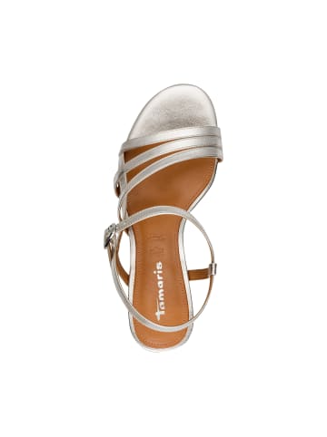 Tamaris Leder-Sandalen mit Absatz Grau