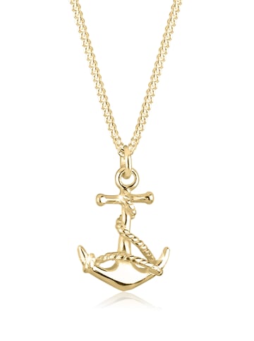 Elli Halskette 925 Sterling Silber Anker in Gold