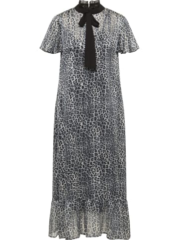 faina Damen Midikleid Mit Leoprint in Grau