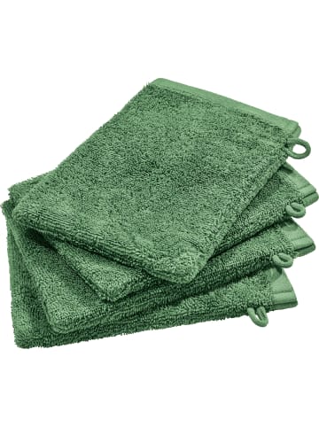 Erwin Müller Frottier, Jacquard Waschhandschuh 4er-Pack Sigmaringen in jade