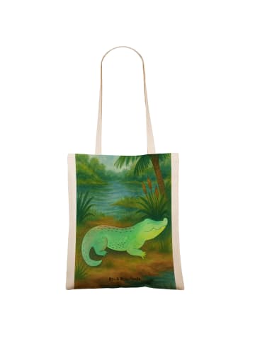 Mr. & Mrs. Panda Strandtasche Krokodil Design ohne Spruch in Weiß