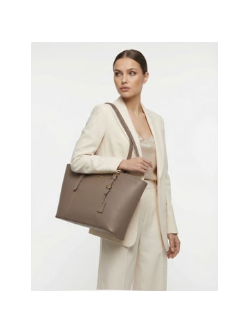 Lazarotti Bologna Leather XL Shopper Tasche Leder 35 cm in taupe