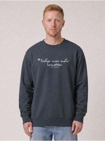 wat? Apparel Sweatshirt Früher war mehr Lametta in India Ink Grey