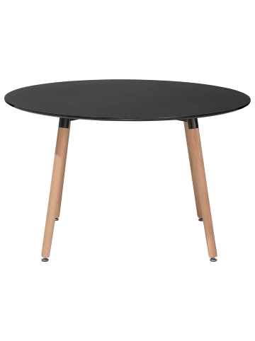 Beliani Esszimmertisch BOVIO in Schwarz/Braun - (W) 120 x (H) 74 x (L) 120 cm