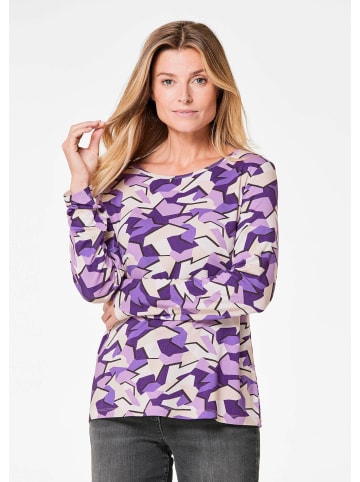 GOLDNER Kurzgröße:  Shirt Shirt in lila / gemustert