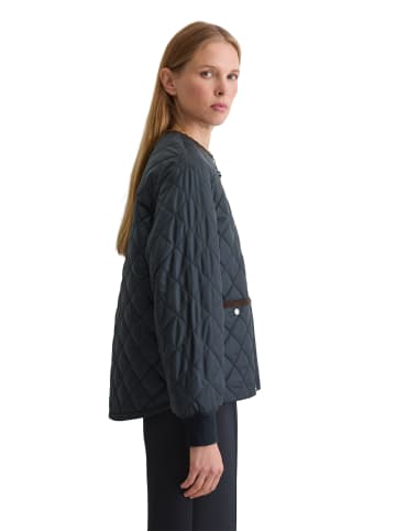 Marc O'Polo Kragenlose Steppjacke relaxed in Deep Night Blue