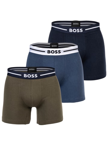 BOSS Boxershort 3er Pack in Olive/Marine/Dunkelblau