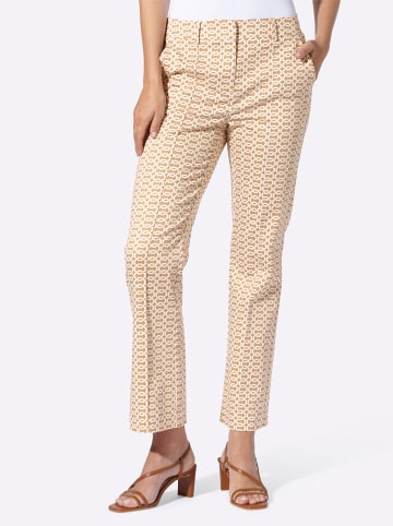 Heine Druckhose in camel-ecru-bedruckt