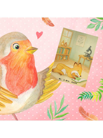 Mr. & Mrs. Panda Grußkarte Fuchs Lesen Design ohne Spruch in Weiß