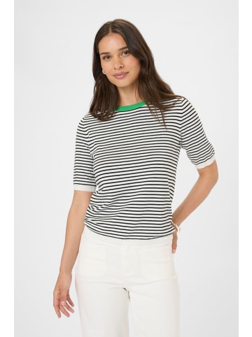 Kaffe Strickpullover KAlizza Regular fit in Chalk / Black Fine Stripe