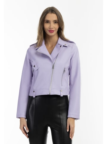 faina Damen Bikerjacke Aus Kunstleder in Flieder