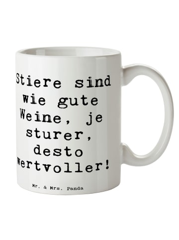 Mr. & Mrs. Panda Pott Spruch Sturer Stier mit Spruch in Weiß