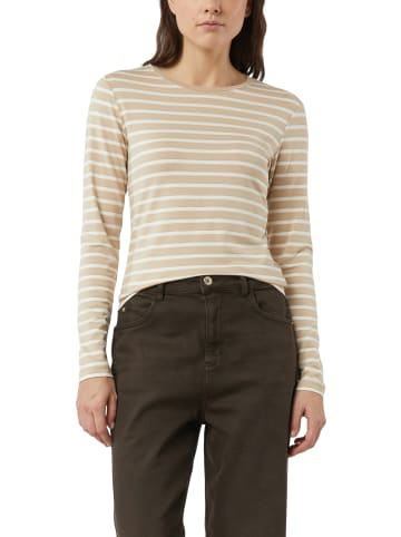 comma Langarmshirt in ecru weiß - 0001