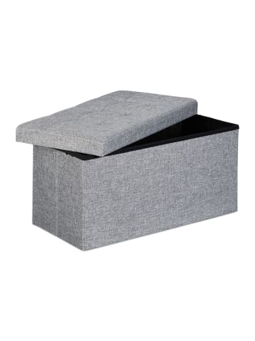 relaxdays Faltbare Sitzbank in Grau - (B)76 x (H)38 x (T)38 cm