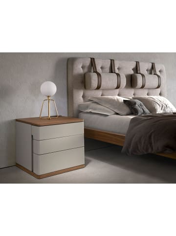 Angel Cerdá Nachttisch 7166 in Grau / Walnuss – (B)46 x (H)46 x (T)45 cm