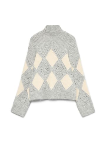 Vero Moda Strickpullover in Light Grey Melange
