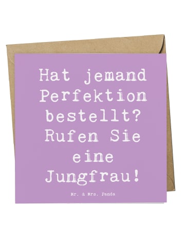 Mr. & Mrs. Panda Faltkarte Spruch Jungfrau Perfektion mit Spruch in Lavendeltraum
