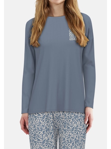 Tom Tailor Pyjama Sitia in blau-mittel-Allover