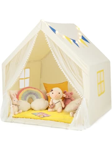COSTWAY Spielhaus mit Sternenlichtern in Beige